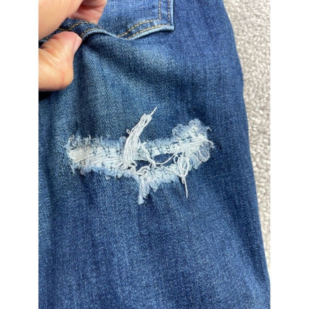 American Eagle Jegging Women’s 12 Blue Skinny Mid-Rise Dark Wash Distressed - Picture 5 of 14